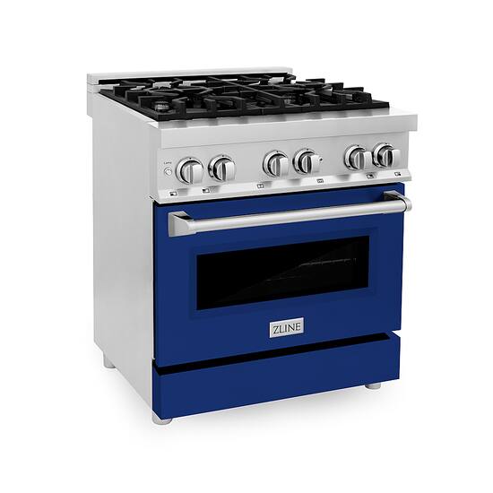ZLINE Professional 4 Cu. Ft. Freestanding Dual Fuel Convection Range Blue Gloss RA BG 30 Best Buy