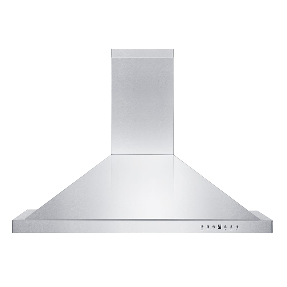 Angle View: Zephyr - Essentials Power Cyclone 36" Externally Vented Range Hood - Black stainless steel