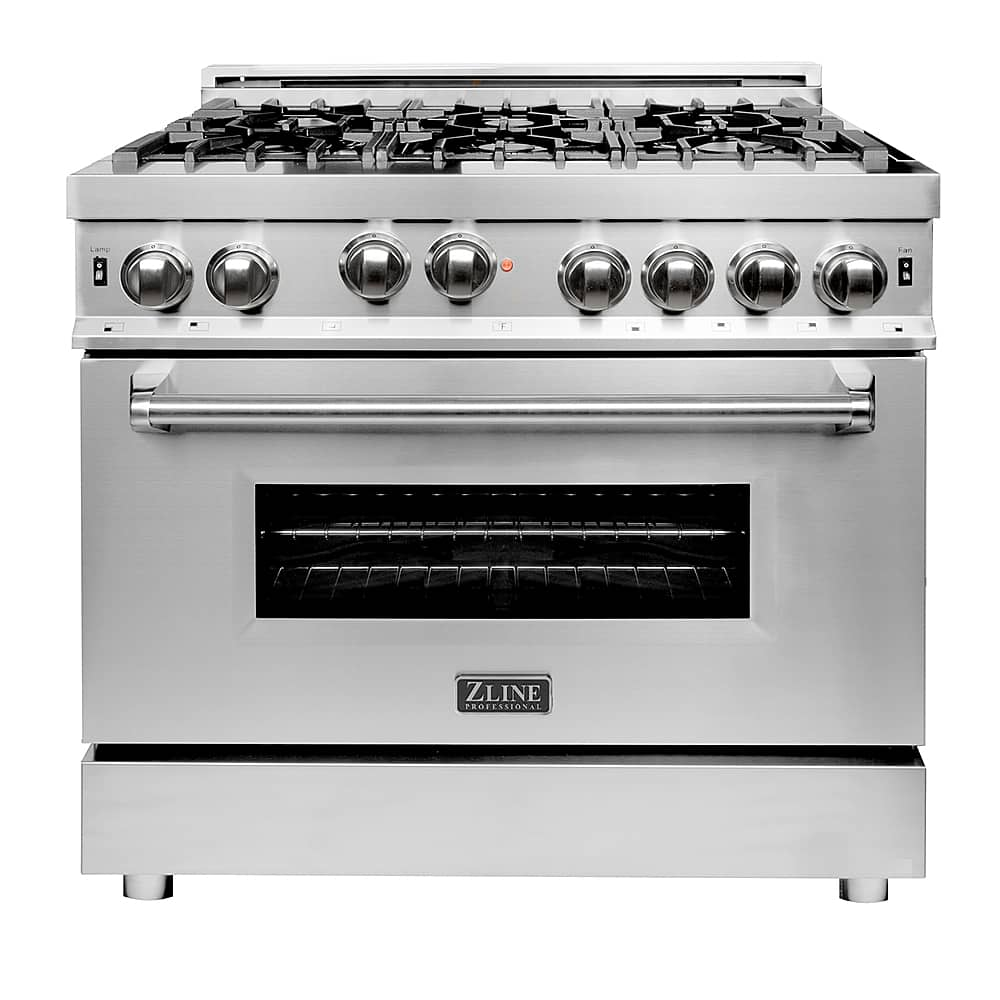 Angle View: ZLINE - Professional 4.6 Cu. Ft. Freestanding Gas Convection Range - Stainless steel