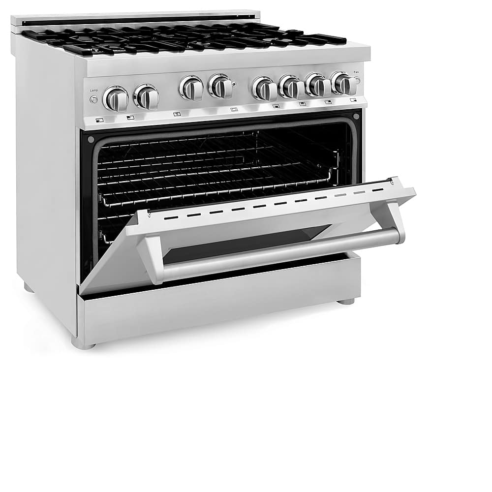 Left View: ZLINE - Professional 4.6 Cu. Ft. Freestanding Gas Convection Range - Stainless steel