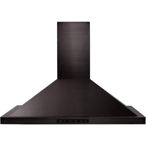 Front. ZLINE - 36" Externally Vented Range Hood - Black stainless steel.