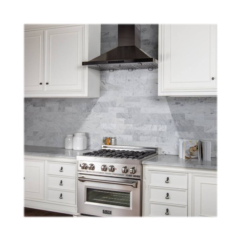 Alt View 12. ZLINE - 36" Externally Vented Range Hood - Black stainless steel.