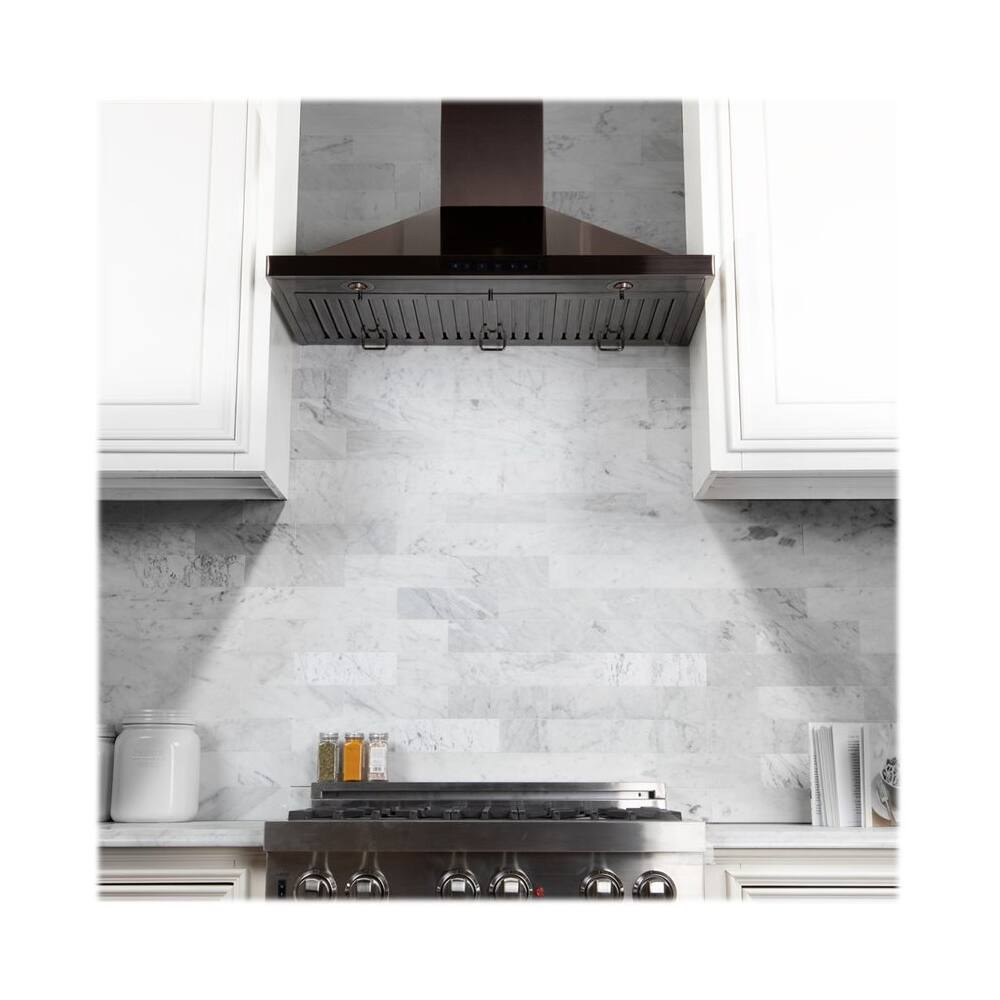 Alt View 13. ZLINE - 36" Externally Vented Range Hood - Black stainless steel.
