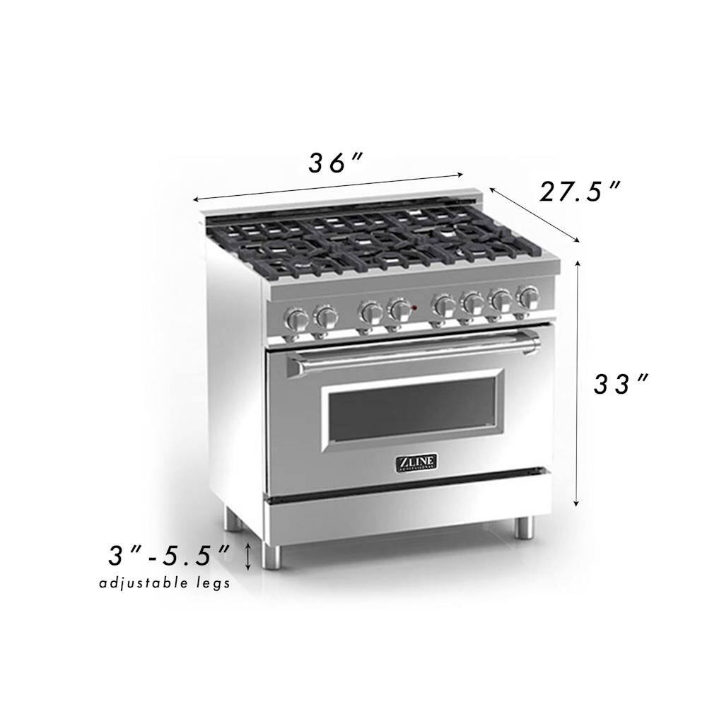 ZLINE Professional 4.6 Cu. Ft. Freestanding Dual Fuel Convection Range