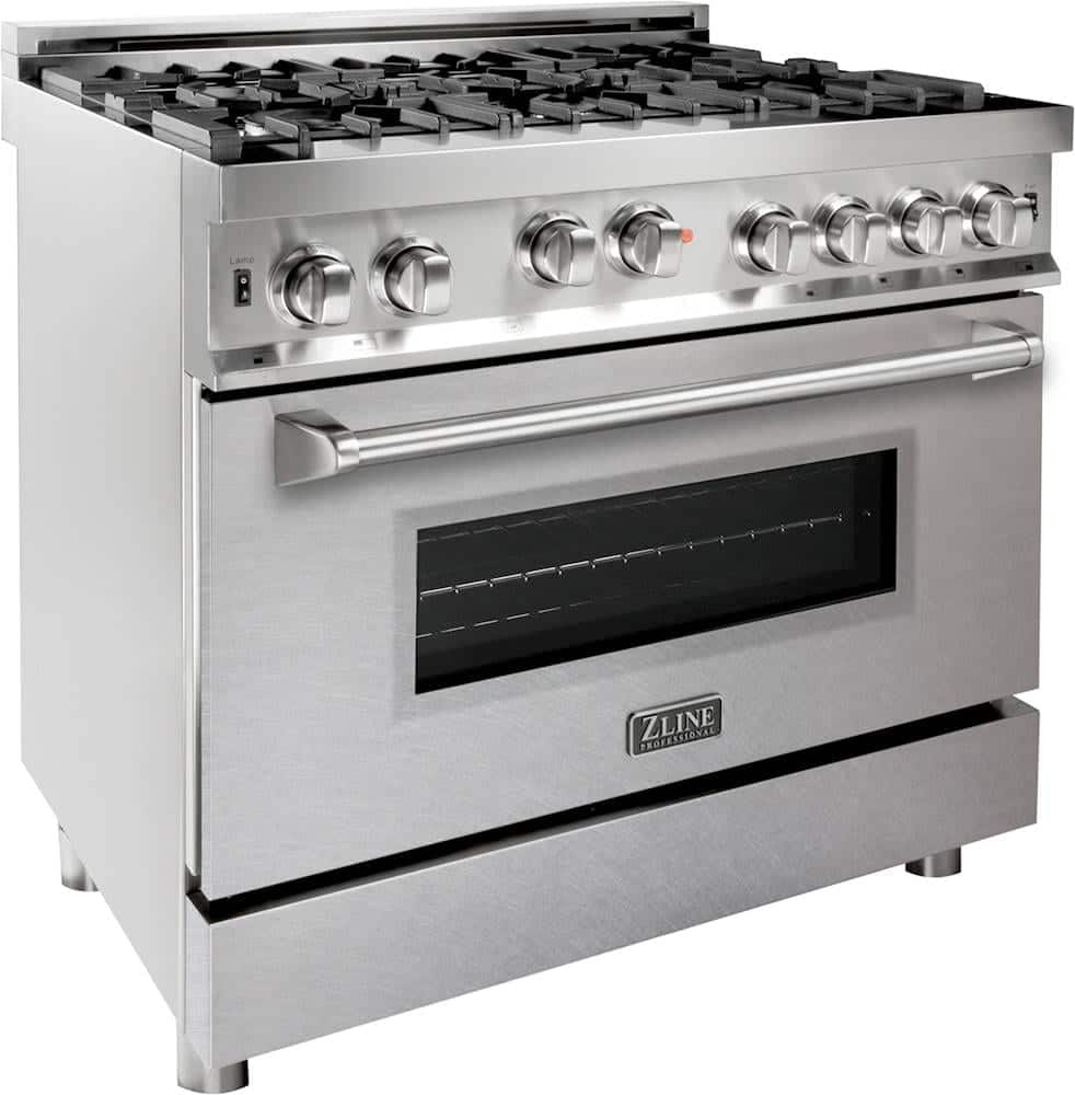 Angle View: ZLINE - Professional 4.6 Cu. Ft. Freestanding Gas Convection Range - Matte white