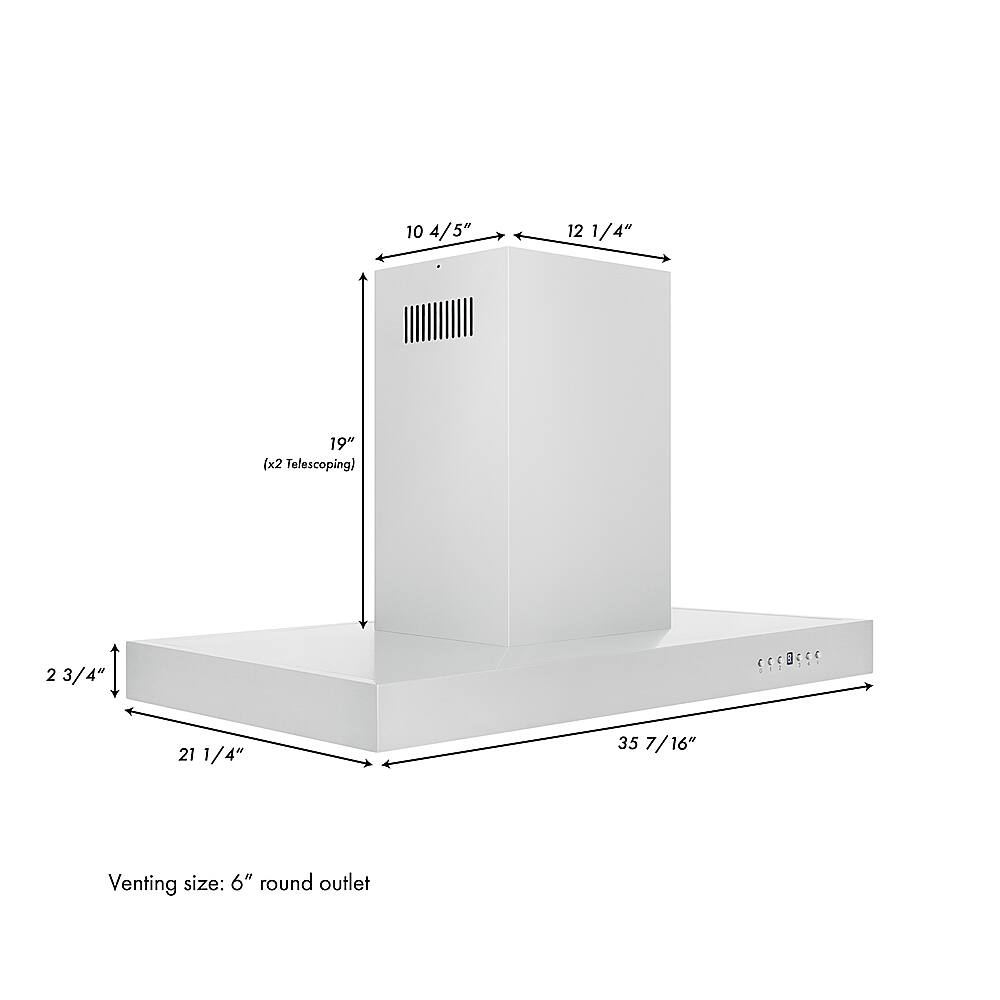 ZLINE 36 inches Externally Vented Island Range Hood Stainless Steel
