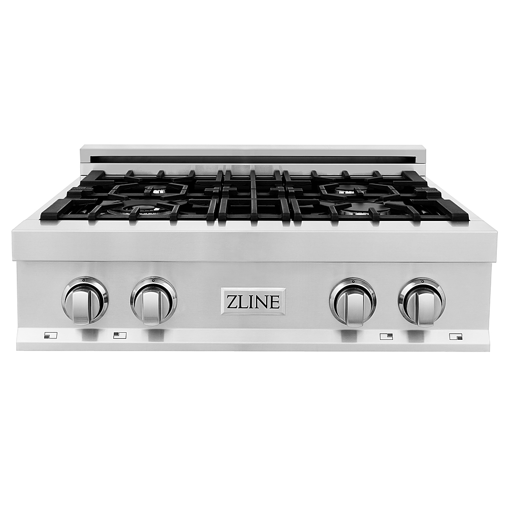 Left View: ZLINE - Professional 30" Gas Cooktop with 4 Burners - Black