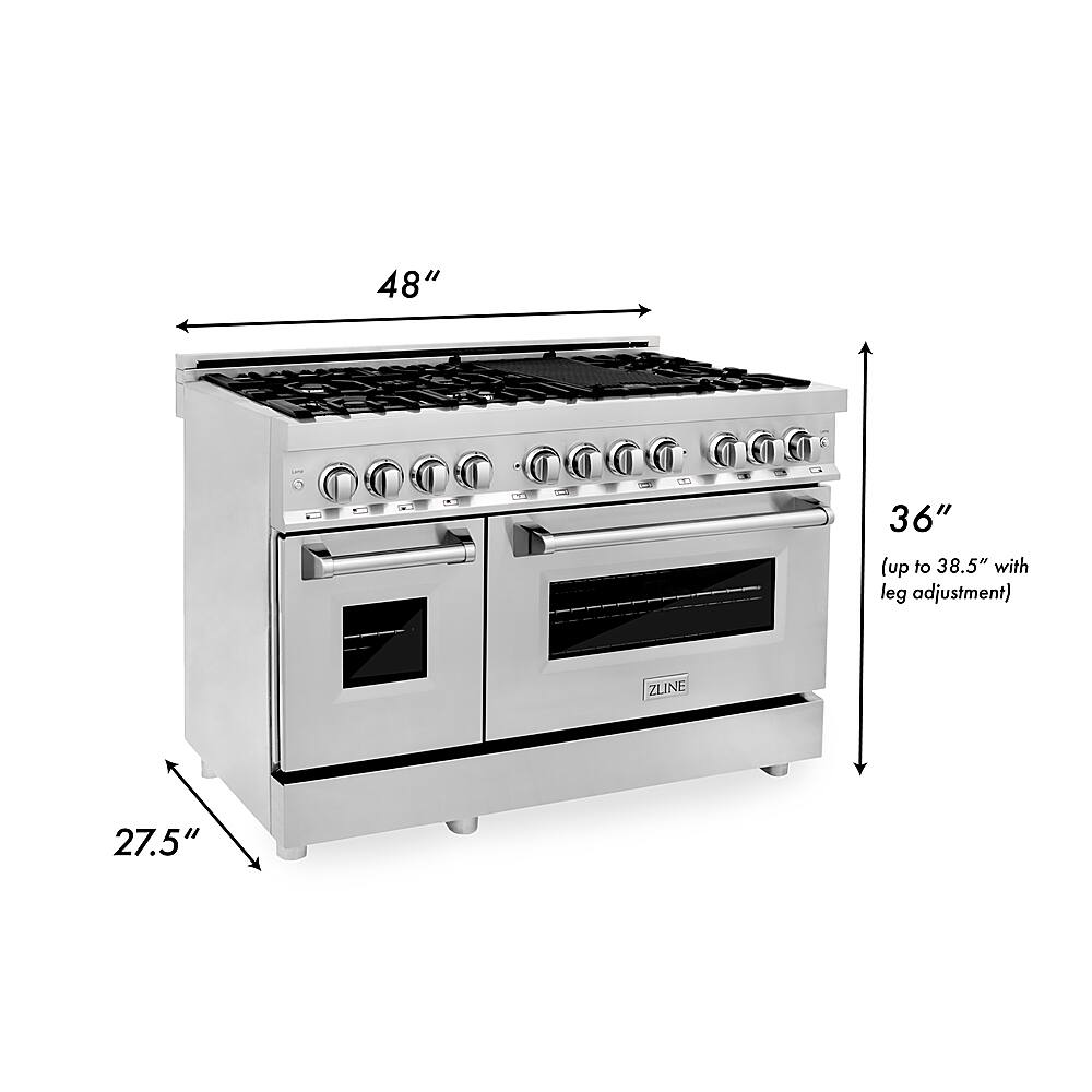 Alt View 25. ZLINE - Professional 6 Cu. Ft. Freestanding Double Oven Dual Fuel Range - Blue Matte.