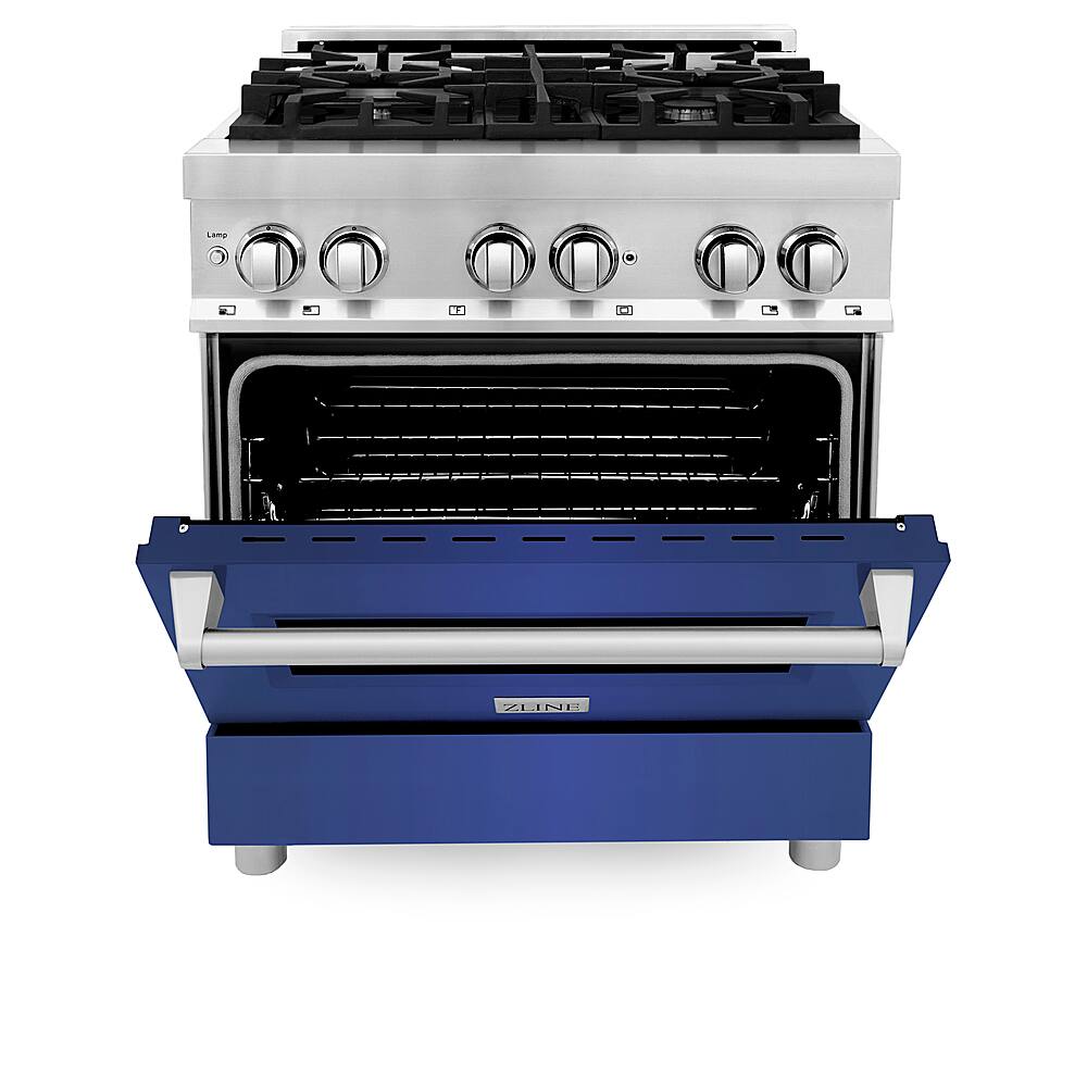 Alt View 2. ZLINE - Professional 4 Cu. Ft. Freestanding Dual Fuel Convection Range - Blue Matte.