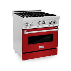 ZLINE – Professional 4.0 Cu. Ft. Freestanding Gas Convection Range – Gloss Red