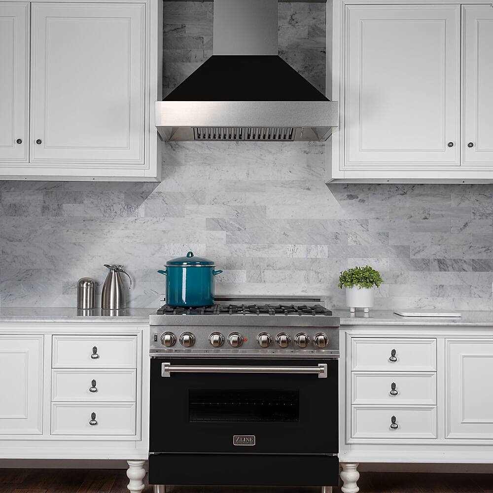 ZLINE Dual Fuel Range with Gas Stove and Electric Oven, Fingerprint