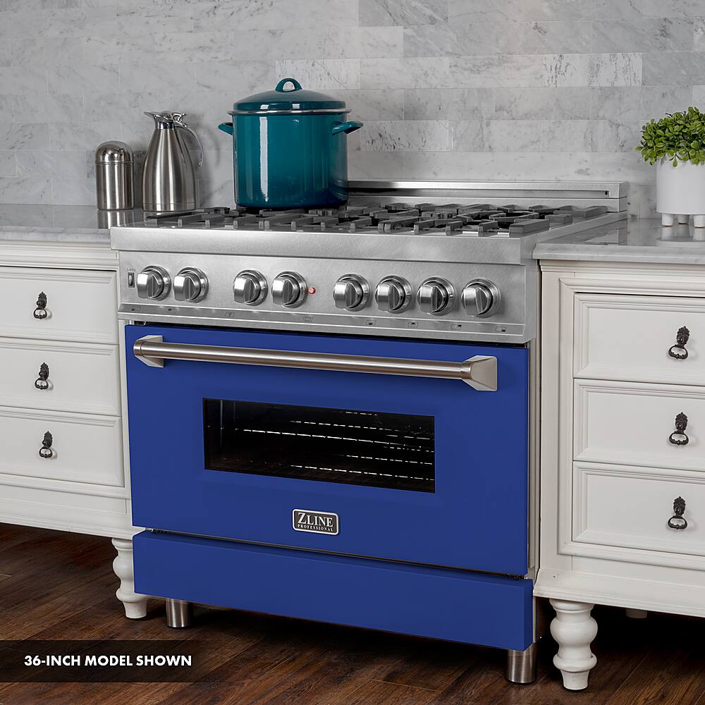 ZLINE Dual Fuel Range with Gas Stove and Electric Oven, Fingerprint