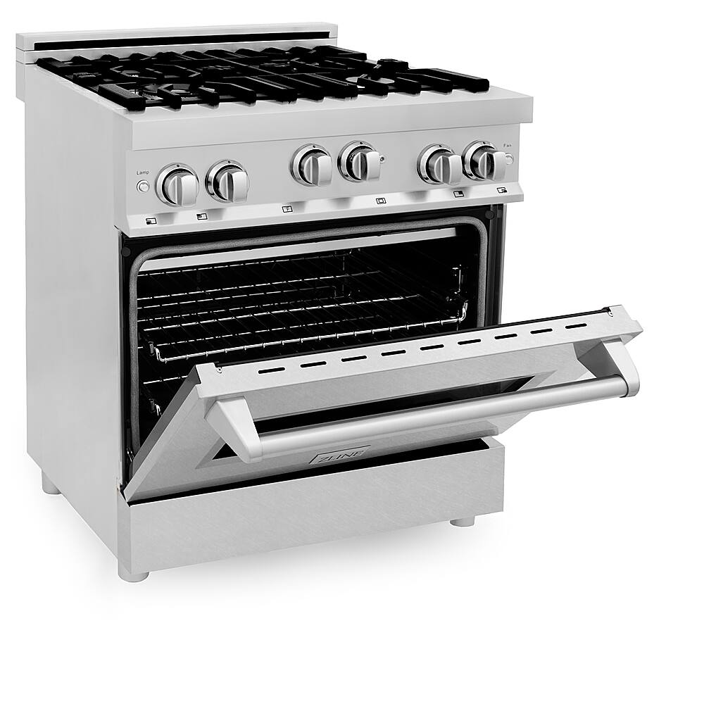 Left View: ZLINE - Professional 4.0 Cu. Ft. Freestanding Gas Convection Range - Snow stainless