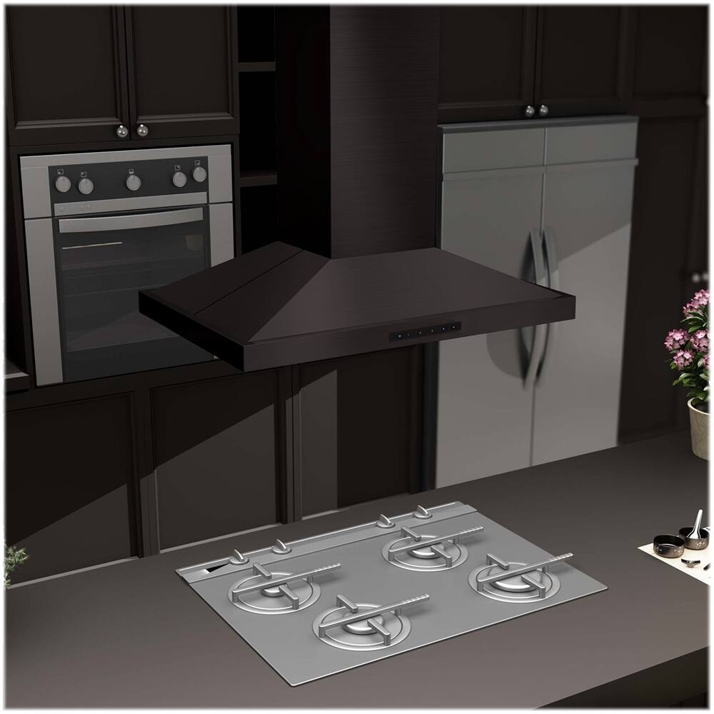 Left. ZLINE - 30" Externally Vented Range Hood - Stainless steel.