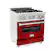 Front. ZLINE - 4.0 cu. ft. Dual Fuel Range with Gas Stove and Electric Oven in Fingerprint Resistant Stainless Steel and Red Gloss Door - Gloss Red.