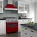 Alt View 13. ZLINE - 4.0 cu. ft. Dual Fuel Range with Gas Stove and Electric Oven in Fingerprint Resistant Stainless Steel and Red Gloss Door - Gloss Red.