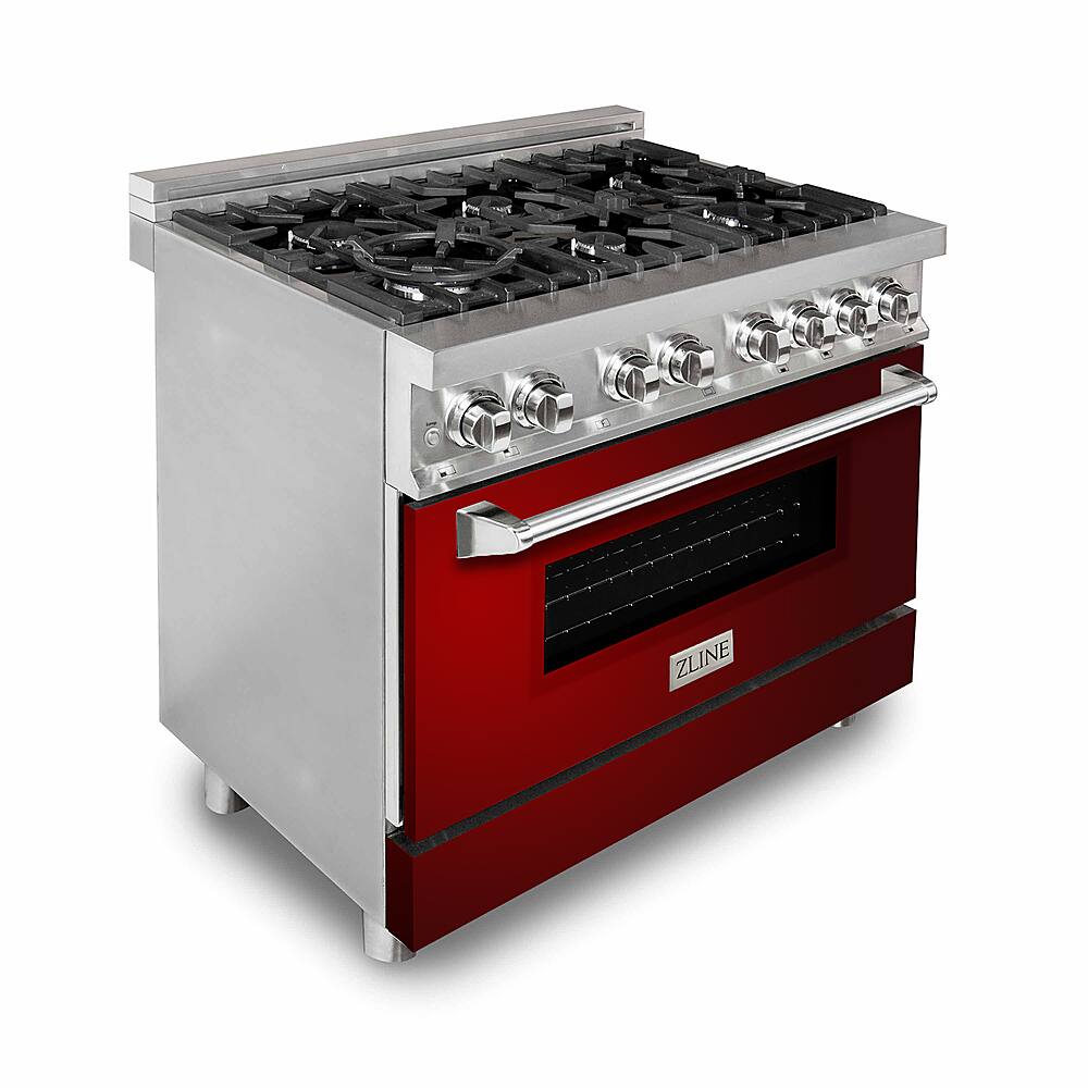 Front. ZLINE - Professional 4.6 Cu. Ft. Freestanding Dual Fuel Convection Range - Gloss Red.