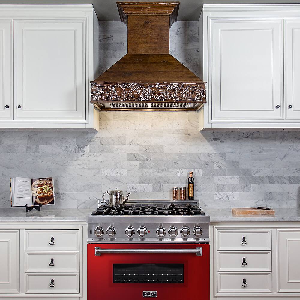 Alt View 12. ZLINE - Professional 4.6 Cu. Ft. Freestanding Dual Fuel Convection Range - Gloss Red.