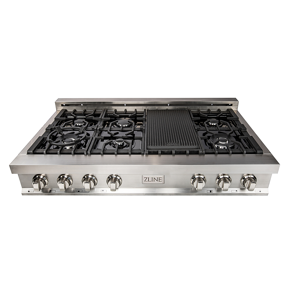 Angle View: ZLINE - Professional 30" Gas Cooktop with 4 Burners - Black