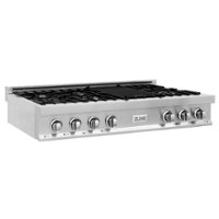 ZLINE - Professional 48" Gas Cooktop with 7 Burners - Black - Front_Zoom