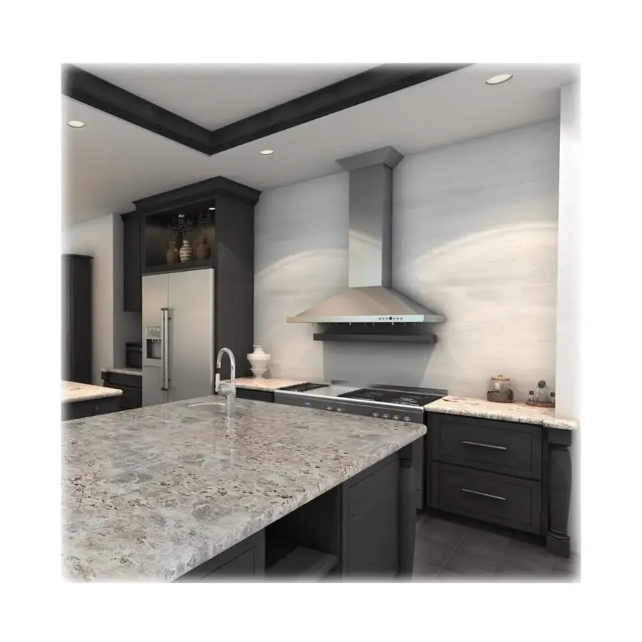 Alt View 17. ZLINE - 48" Externally Vented Range Hood - Brushed Stainless Steel.