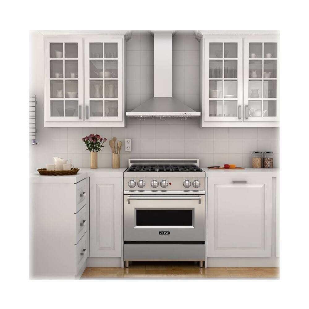 Alt View 12. ZLINE - 48" Externally Vented Range Hood - Brushed Stainless Steel.