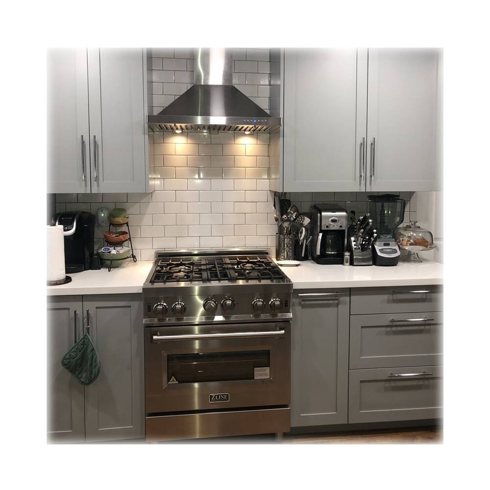 Alt View 15. ZLINE - 48" Externally Vented Range Hood - Brushed Stainless Steel.