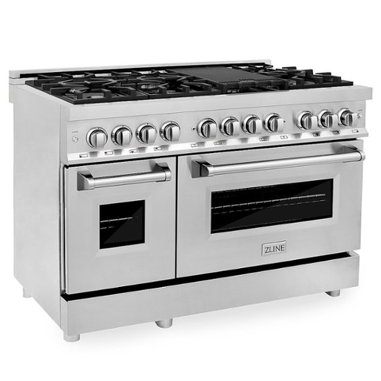 KitchenAid 48 Professional Double Oven Dual Fuel Range in Stainless Steel
