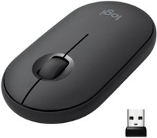 Logitech - Pebble M350 Wireless Optical Ambidextrous Mouse with Silent Click - Graphite - Front_Zoom
