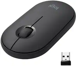 Logitech - Pebble M350 Wireless Optical Ambidextrous Mouse with Silent Click - Wireless - Graphite