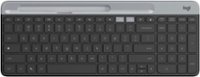 Front. Logitech - K580 Multi-Device Chrome OS Edition Full-size Wireless Membrane Keyboard - Graphite.