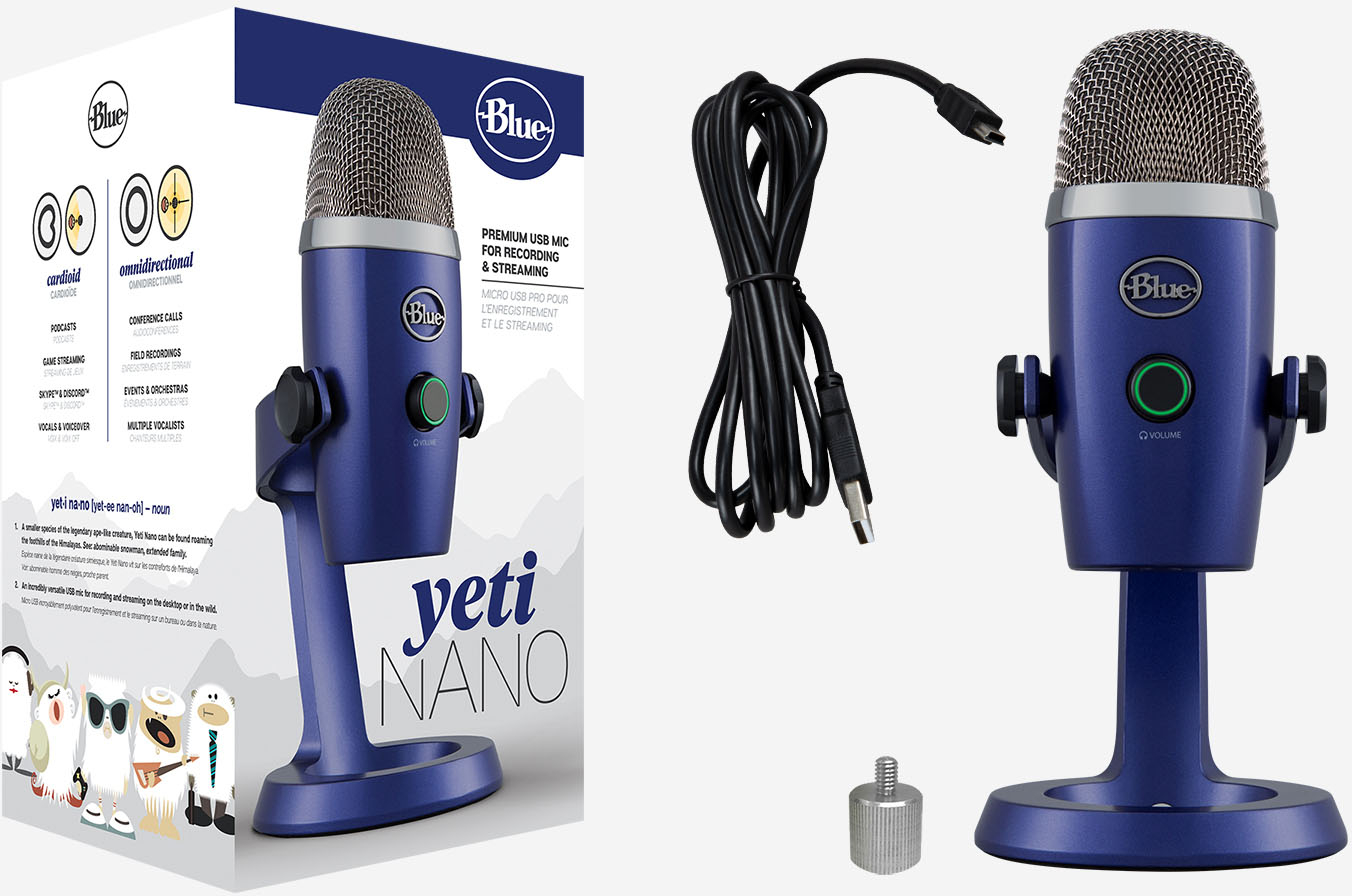 Blue Microphones Blue Yeti Nano Premium Wired Multi-Pattern USB 