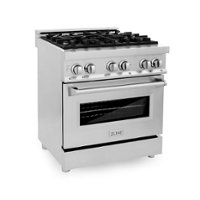 ZLINE - 4.0 cu. ft. Dual Fuel Range with Gas Stove and Electric Oven in Stainless Steel - Stainless steel - Front_Zoom