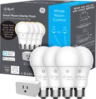 C by GE - Soft White A-19 4-pack + Smart Plug - White - Front_Zoom
