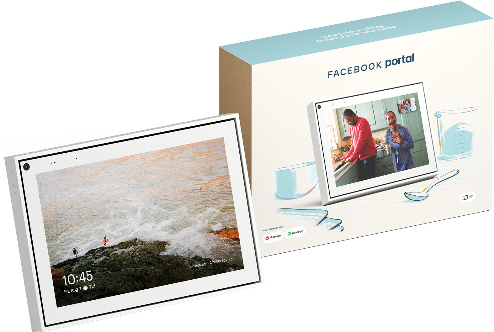 Facebook Portal Smart Video Calling 10” Touch Screen Display with Alexa White 