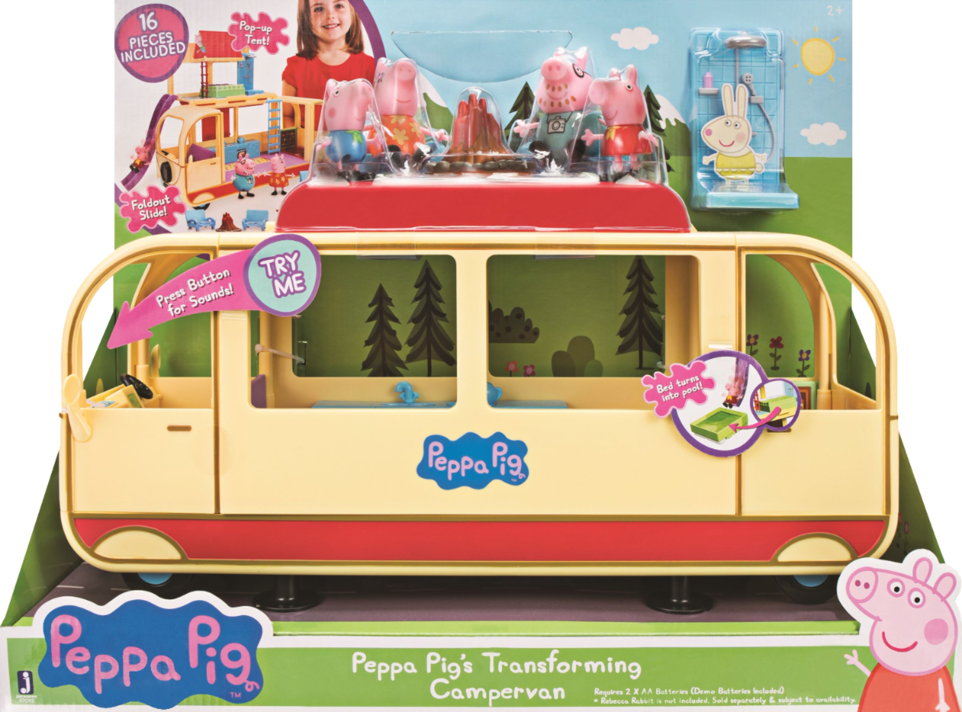 peppa pig's transforming campervan feature playset