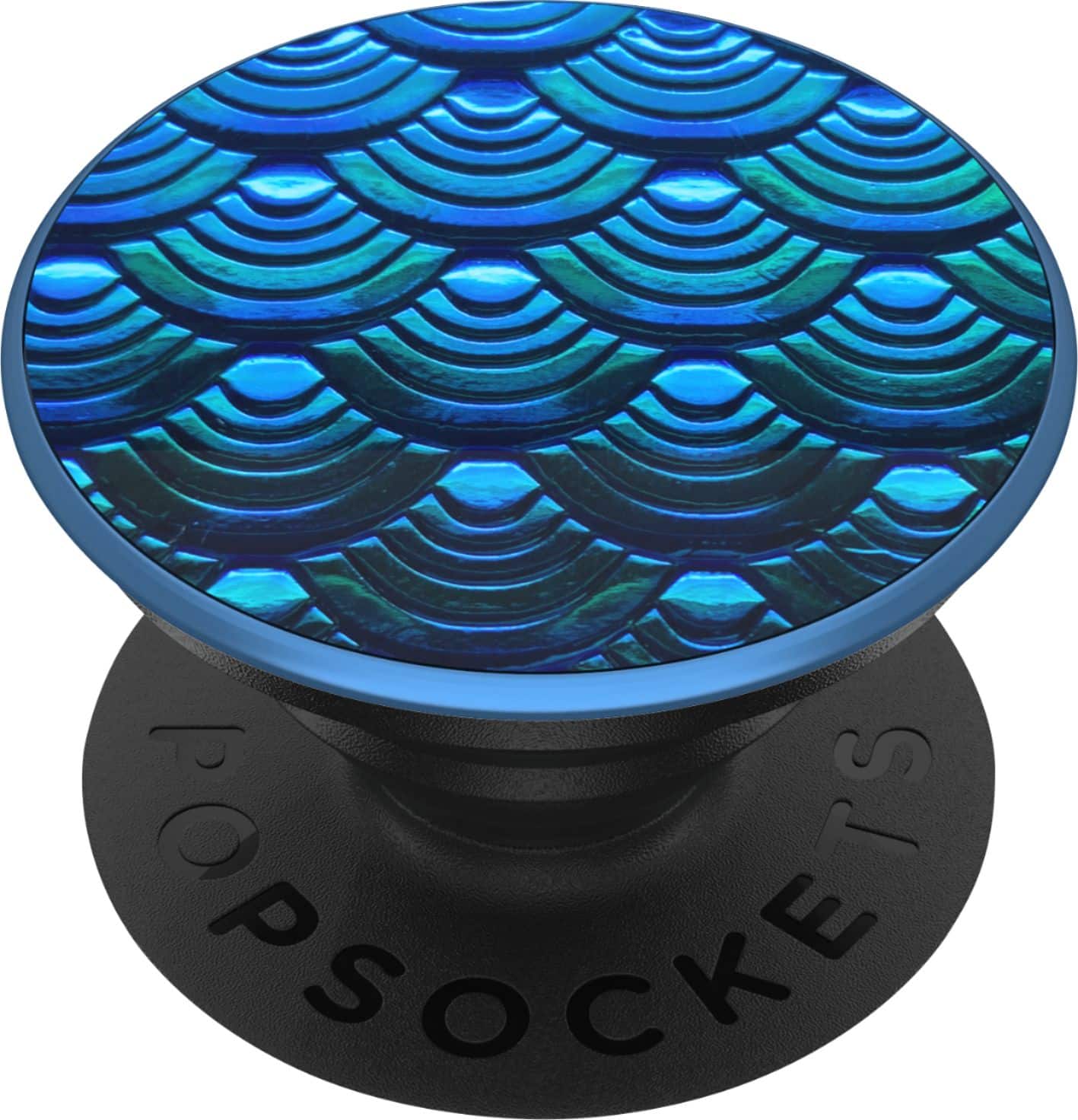 Front. PopSockets - PopGrip Premium Cell Phone Grip and Stand - Iridescent Mermaid Wave.