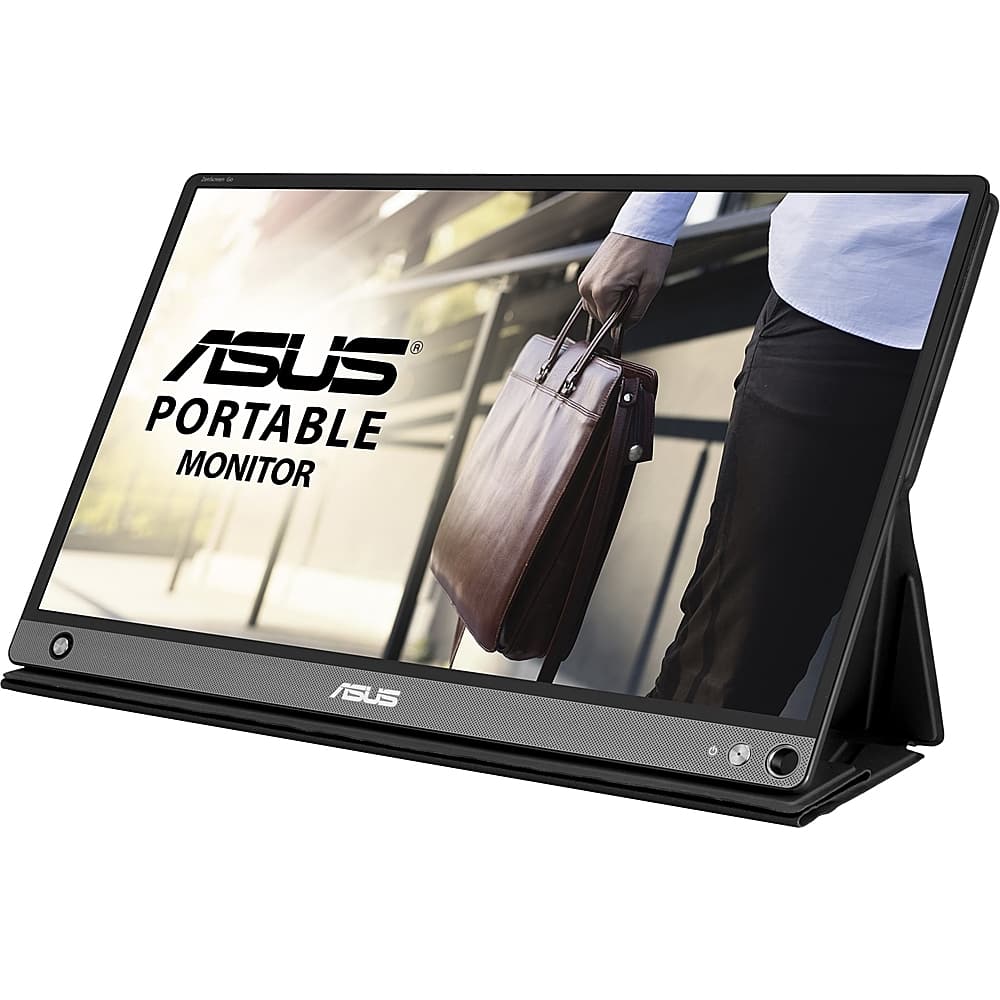 Front. ASUS - ZenScreen GO 15.6" IPS LCD FHD Monitor (USB, Micro-HDMI) - Black.