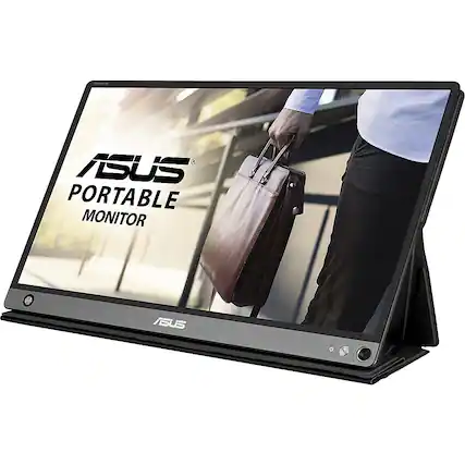 Front. ASUS - ZenScreen GO 15.6" IPS LCD FHD Monitor (USB, Micro-HDMI) - Black.