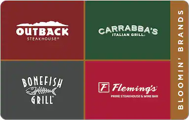 Front. Bloomin' Brands - $50 Gift Card.