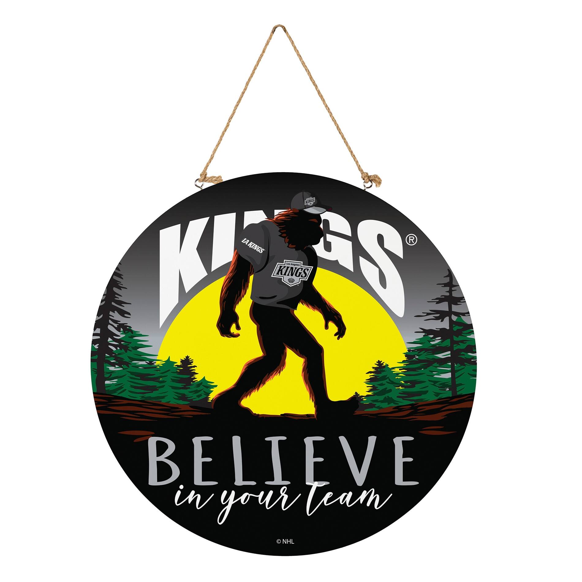 Los Angeles Kings 18" Bigfoot "Believe in Yourself" Team Logo Wood Round Door Sign