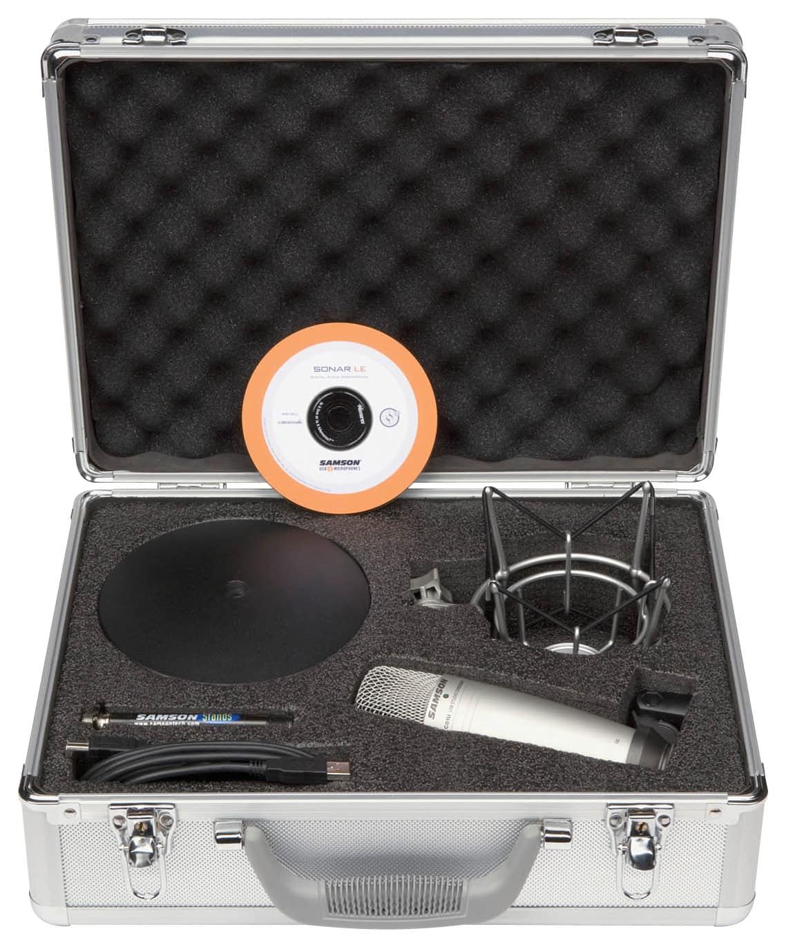 Front. Samson - USB Hypercardioid Condenser Microphone - Silver.
