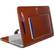 Front. Bluebonnet - Top and Rear Cover for 15" Apple® MacBook® Pro with Touch Bar (2016-2019) - Chestnut Brown.