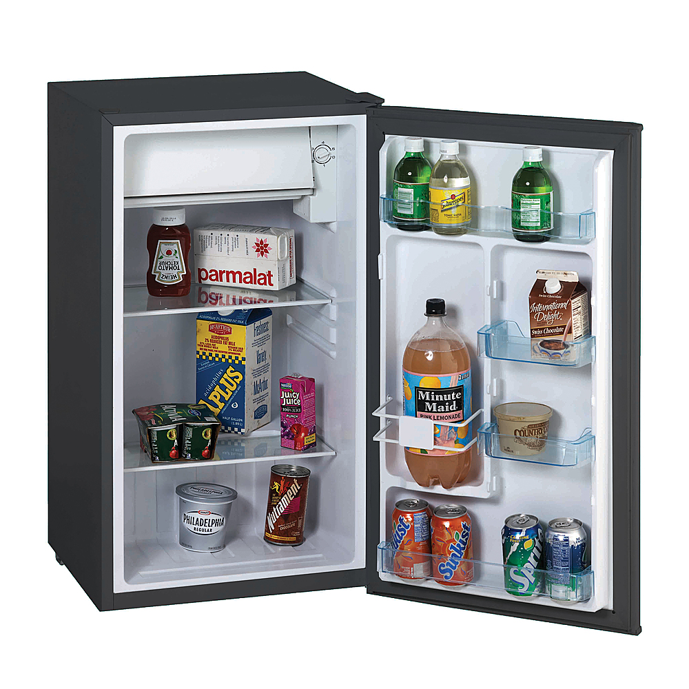 Angle View: Avanti - 3.3 cu. ft. Compact Refrigerator, Mini-Fridge - Black
