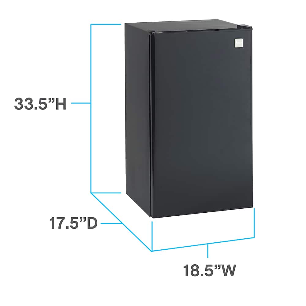 Left. Avanti - 3.3 cu. ft. Compact Refrigerator, Mini-Fridge - Black.