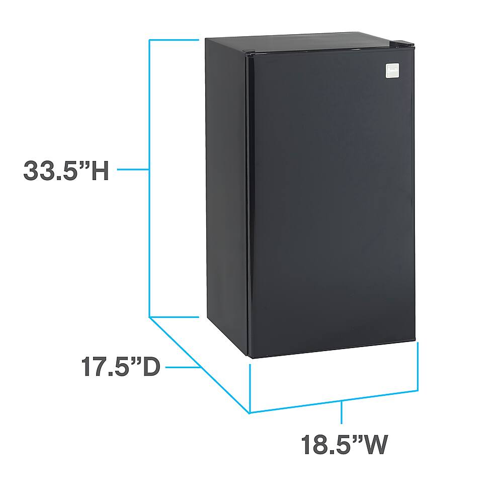 Left. Avanti - 3.3 cu. ft. Compact Refrigerator, Mini-Fridge - Black.