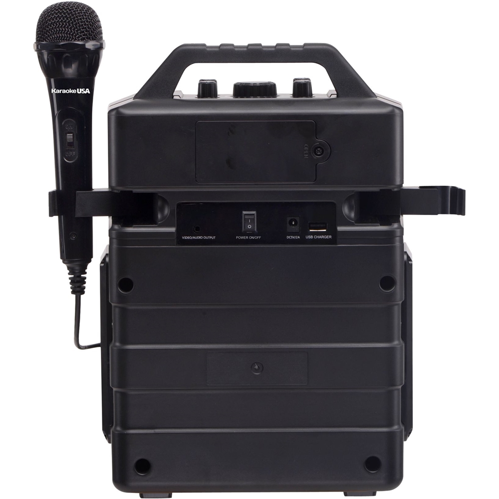 Back View: Karaoke USA - MP3 Portable Karaoke System - Black