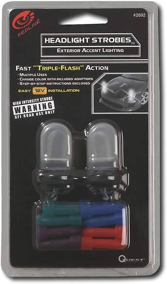 Front Standard. Redline - Headlight Strobes with Color Sleeves.