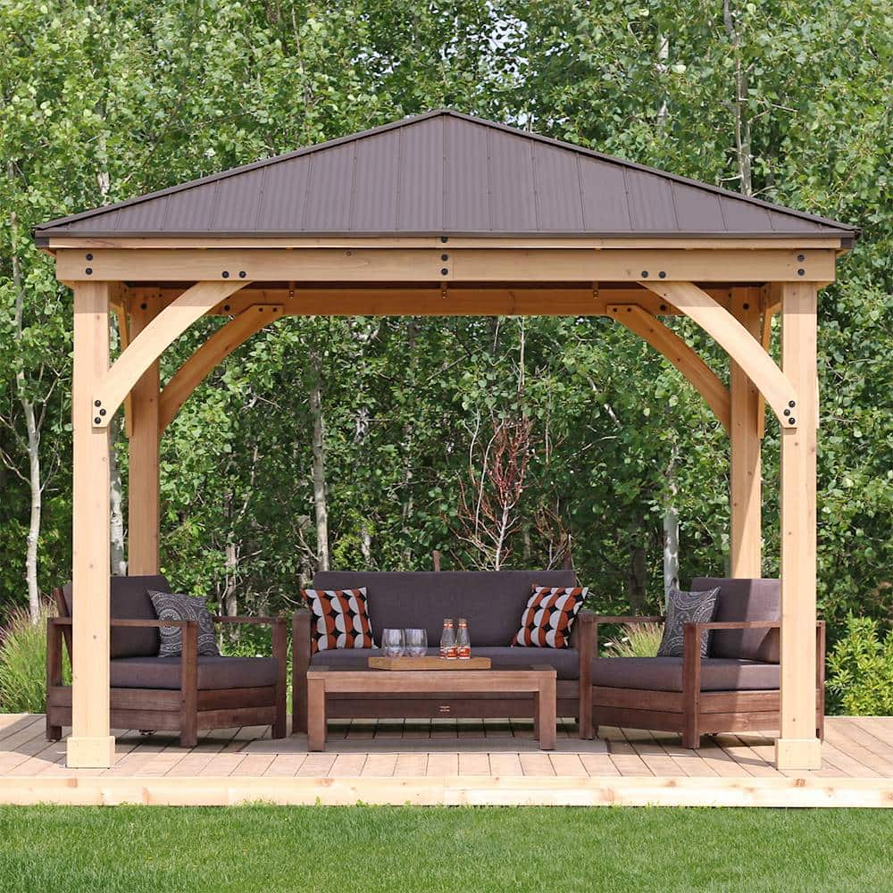 10 x 10 Meridian Gazebo Graphite Roof - Yardistry