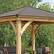 Alt View 15. Yardistry - 12' x 12' Meridian Gazebo - Coffee Brown.